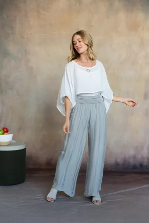 Madelyn Silk Pants (Pearl Grey)