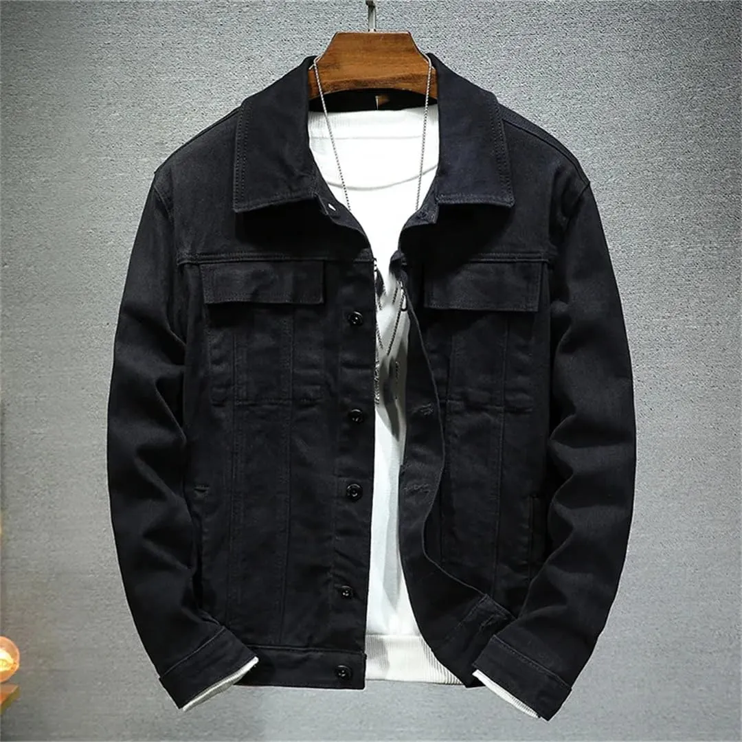 Men's Denim Jacket Spring And Autumn Fashion Stretch Slim Fit Jacket Denim Men Clothing