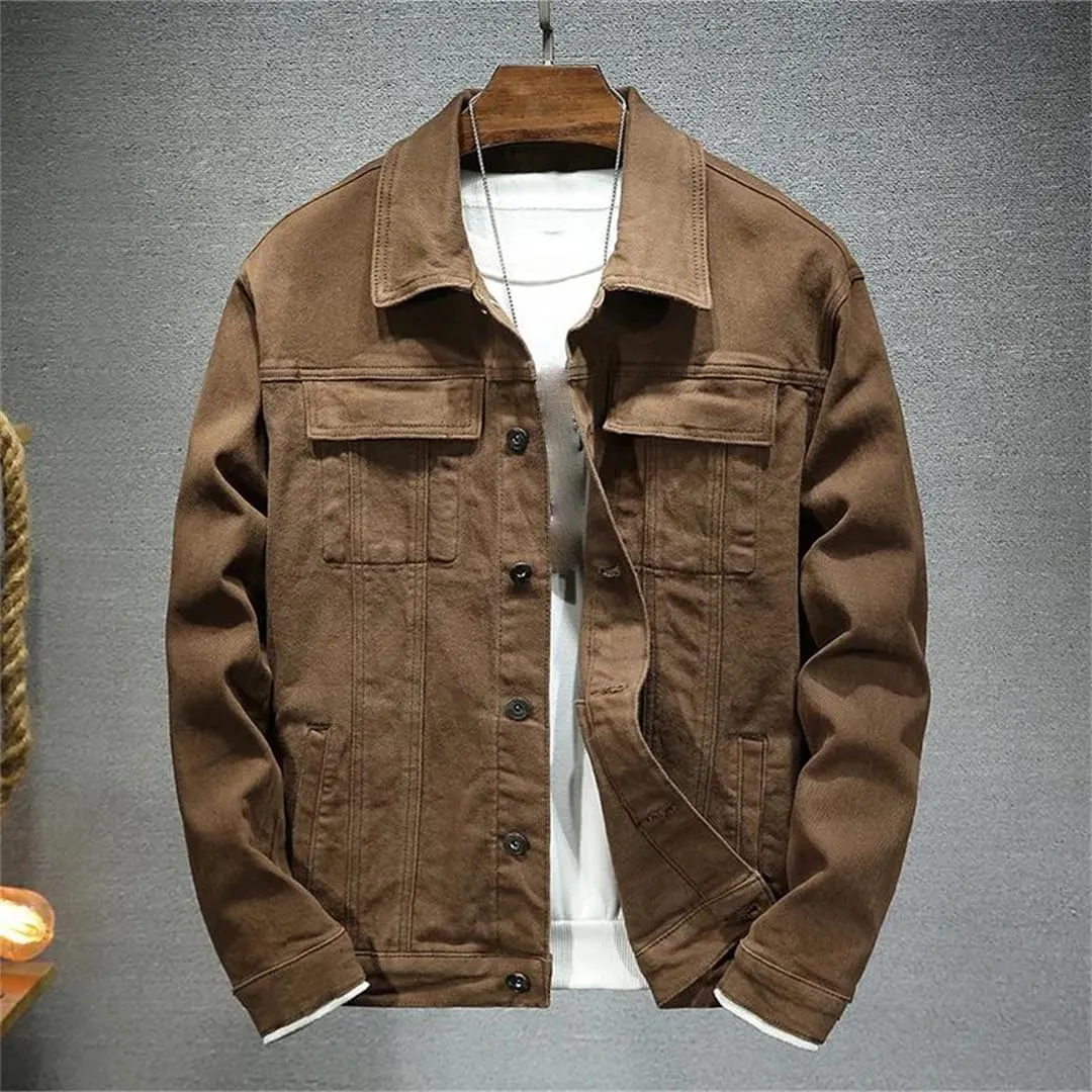 Men's Denim Jacket Spring And Autumn Fashion Stretch Slim Fit Jacket Denim Men Clothing