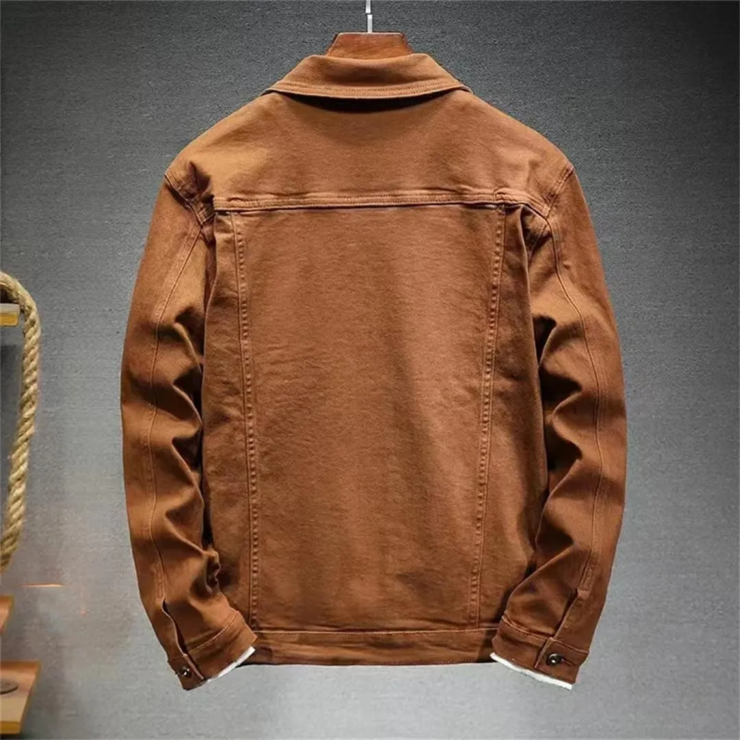 Men's Denim Jacket Spring And Autumn Fashion Stretch Slim Fit Jacket Denim Men Clothing