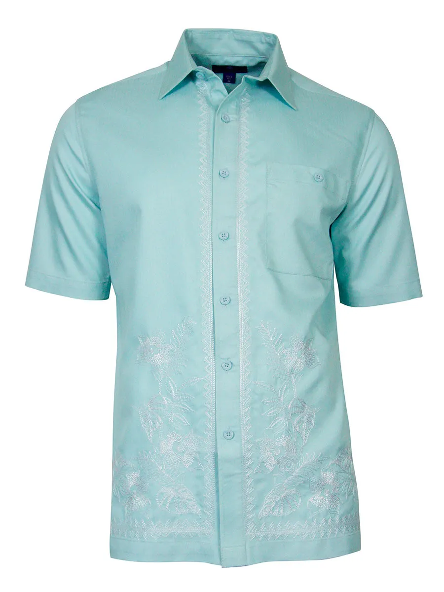 Men's Hawaiian Embroidery Shirt - Garden Vine