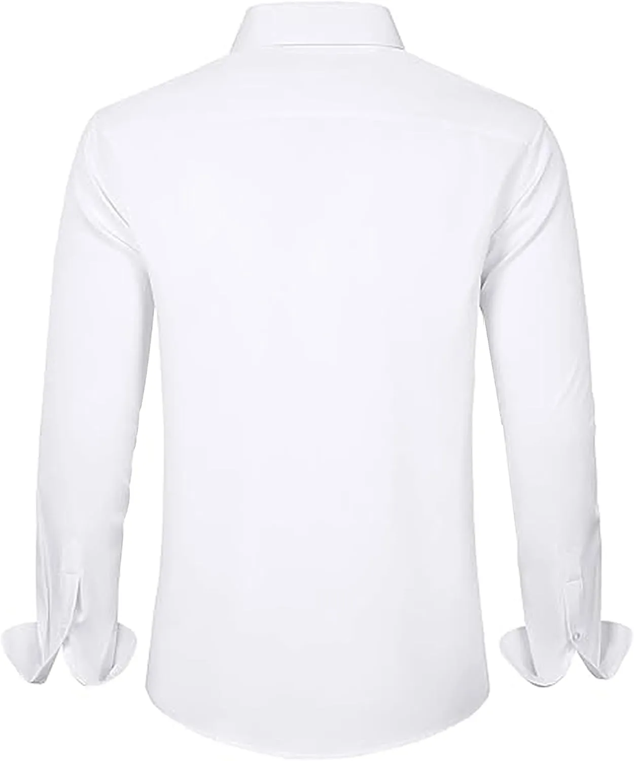 Mens Non Iron Button Down Shirt Long Sleeve Classic Fit White Wrinkle Free Basic Business Casual Shirts