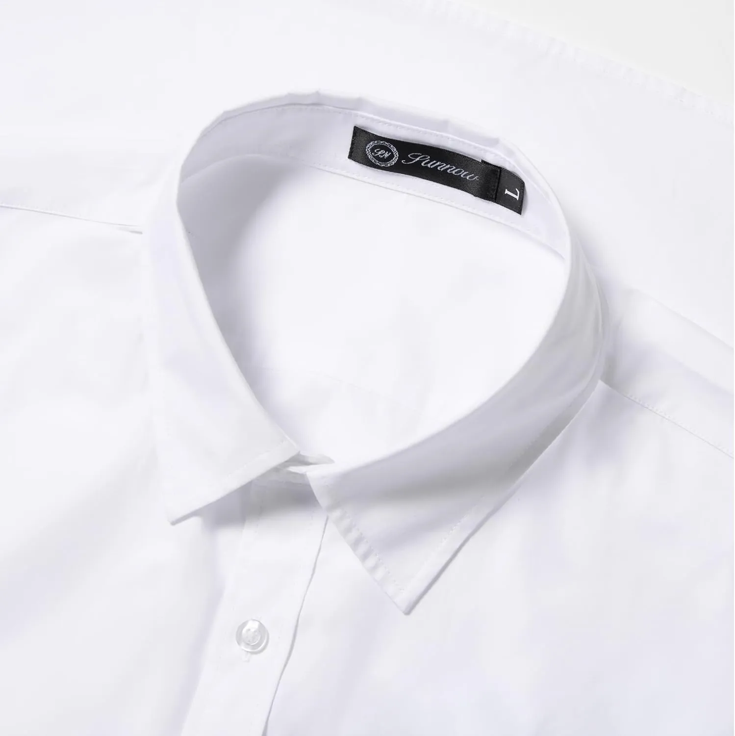 Mens Non Iron Button Down Shirt Long Sleeve Classic Fit White Wrinkle Free Basic Business Casual Shirts