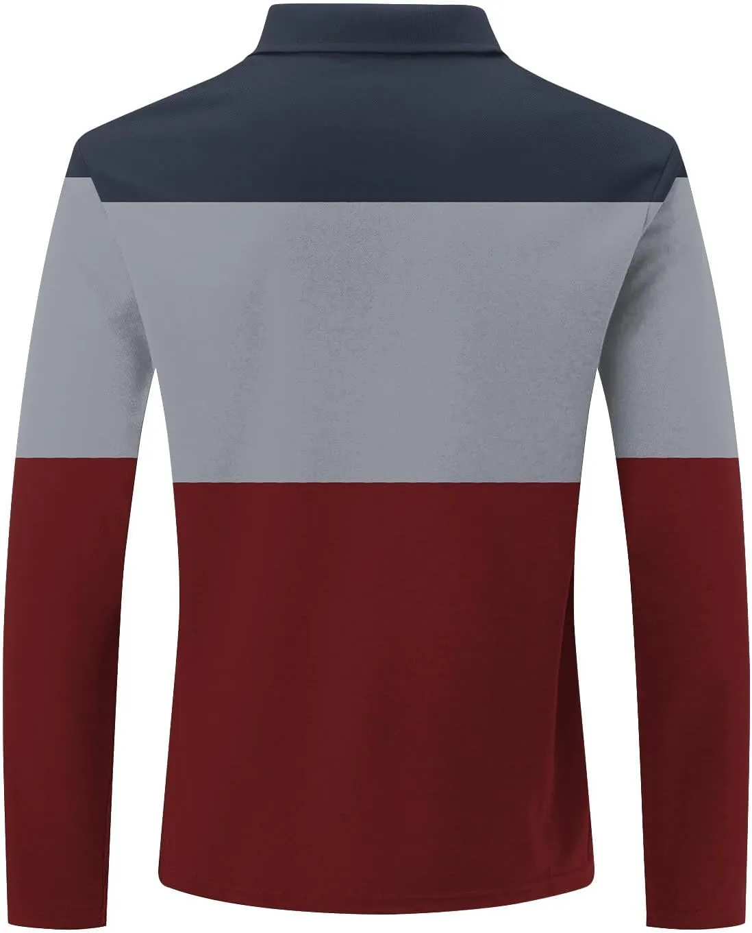 Men's Polo Shirts with Pocket Long Sleeve Casual Collar Pullover Slim Fit Zipper Polo Shirts Business Dress Shirts