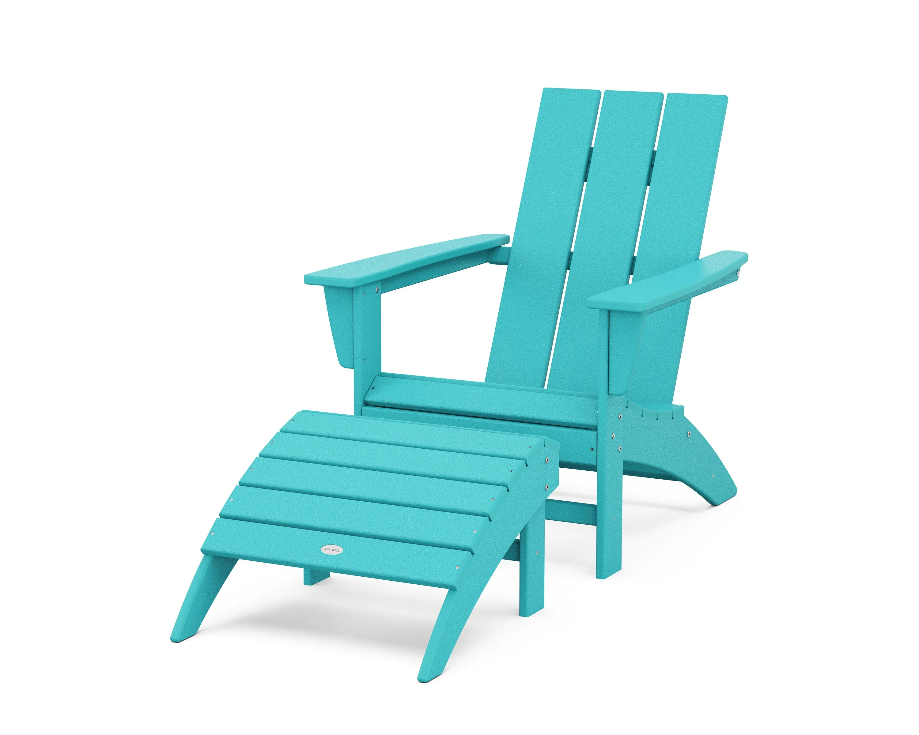 Modern Adirondack Chair 2-Piece Set with Ottoman