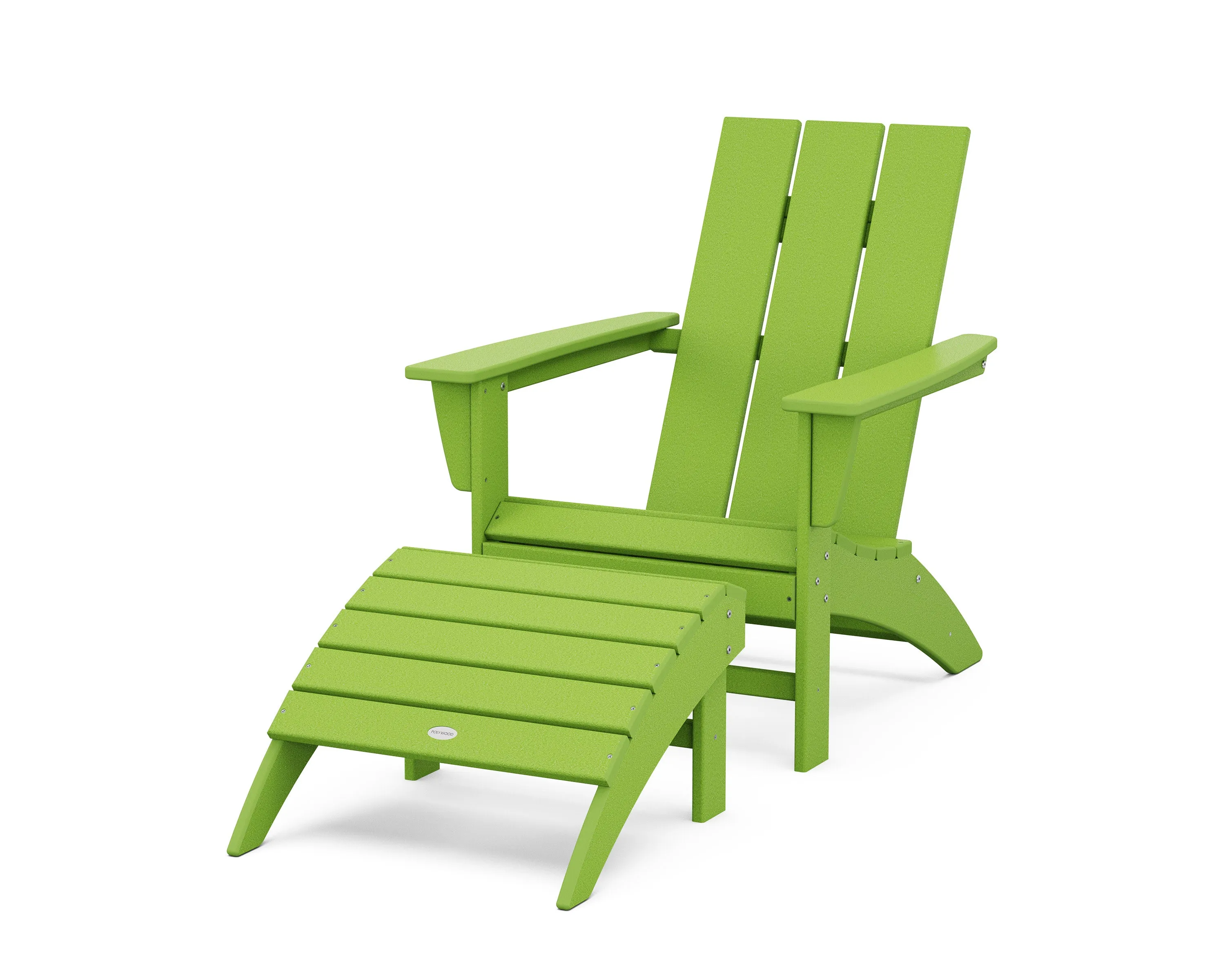 Modern Adirondack Chair 2-Piece Set with Ottoman