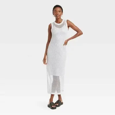 Open Box - Women's Openwork Midi Tank Dress - A New Day