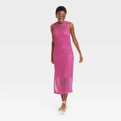 Open Box - Women's Openwork Midi Tank Dress - A New Day