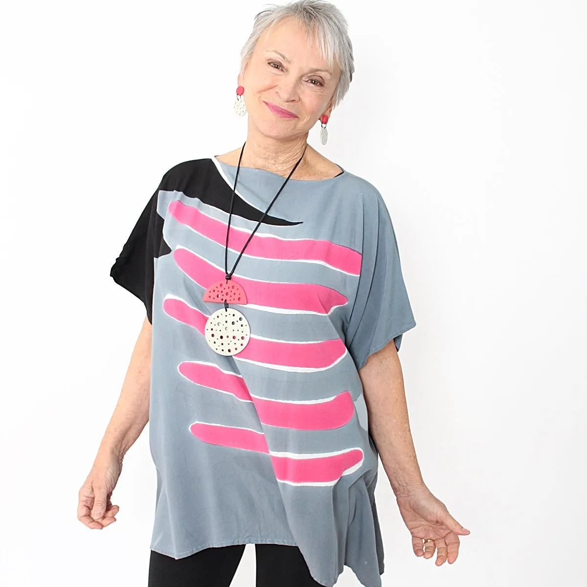 Pink and Gray Blouse