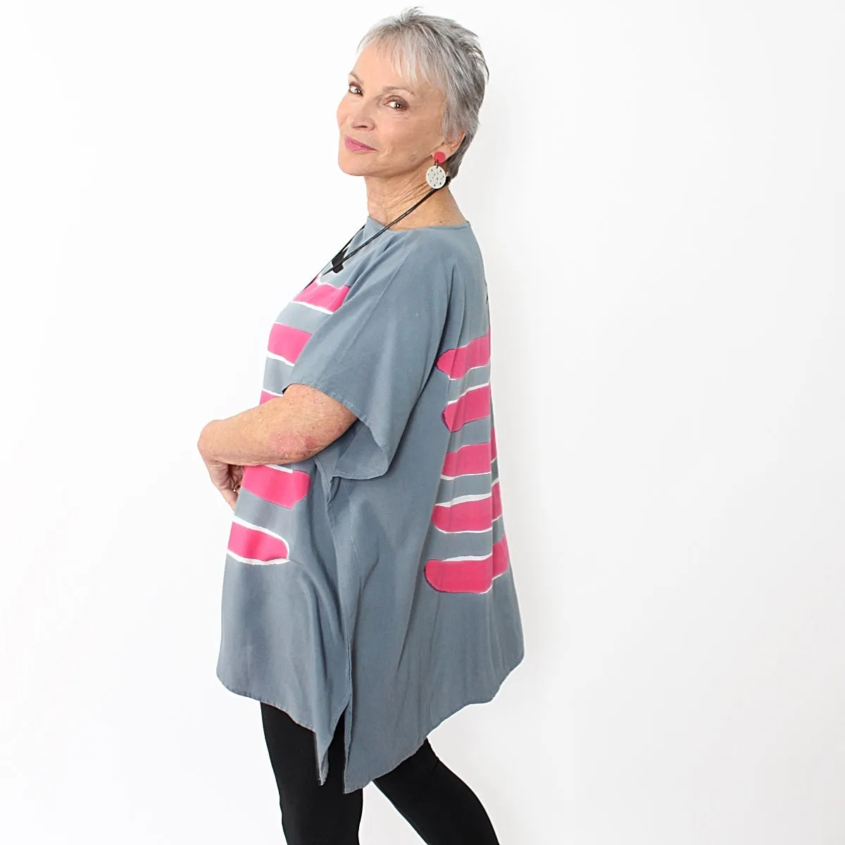 Pink and Gray Blouse