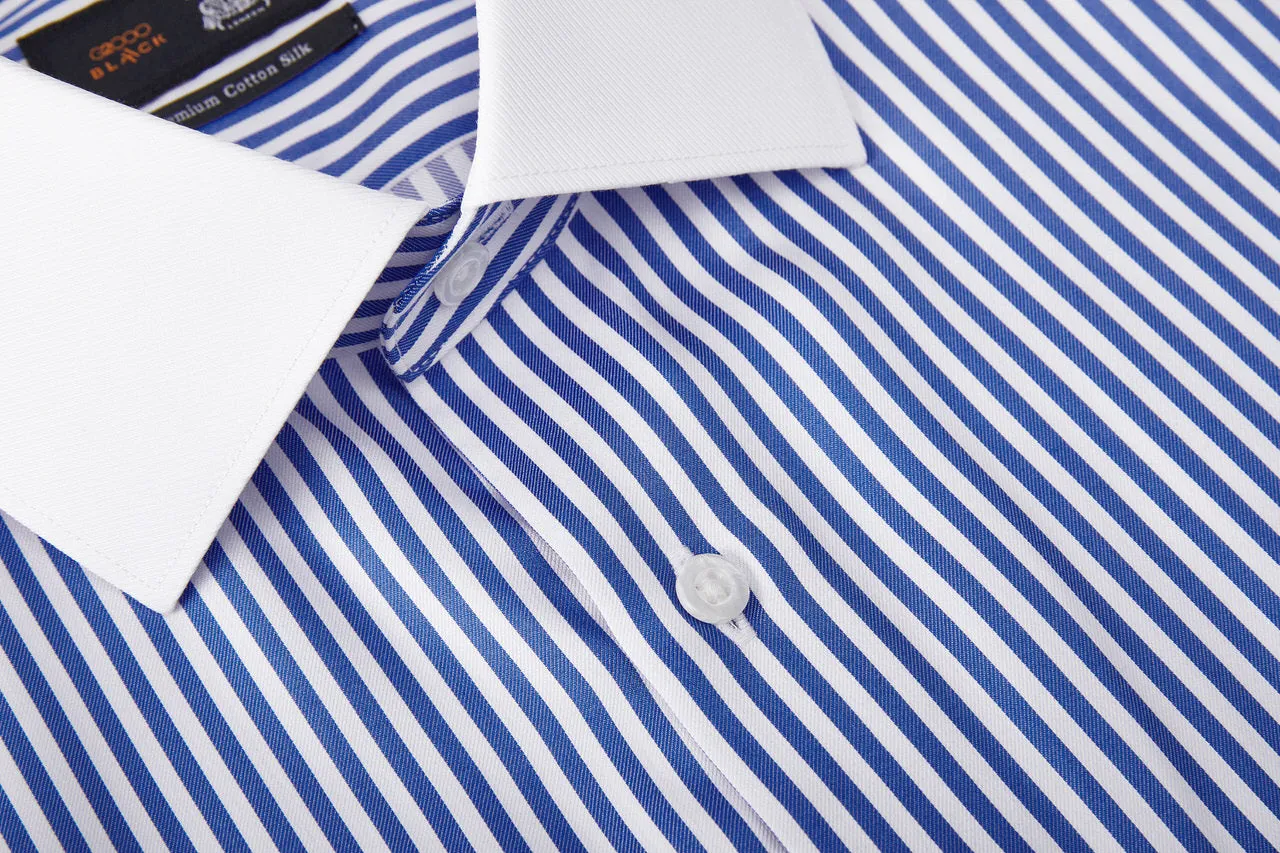 Premium Cotton Silk Stripe Shirt