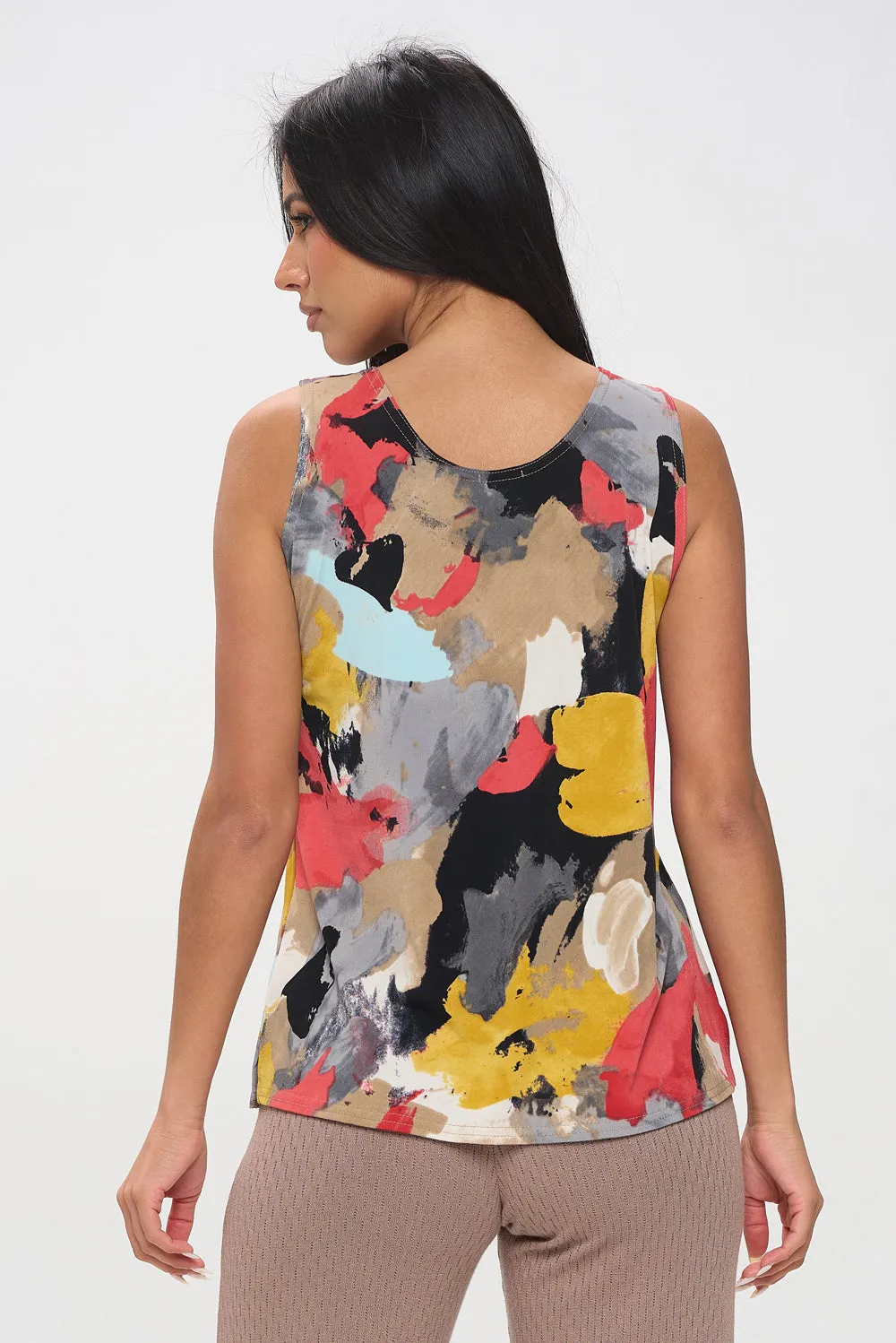 Print Sleeveless Tank Top-2060HT-TRP1-W430
