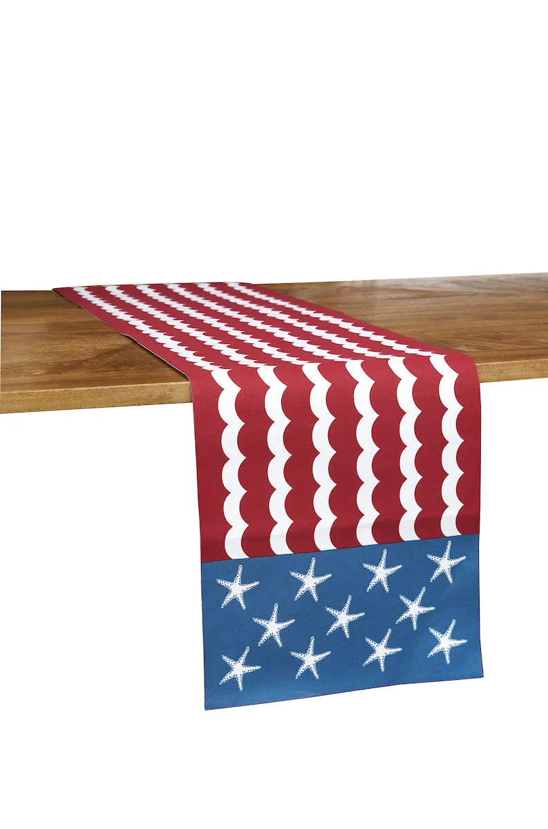 Red White and Waves Table Linens