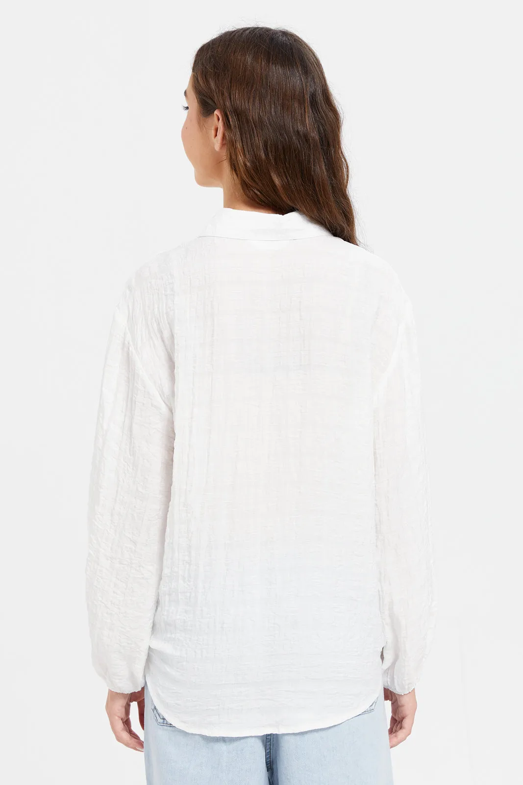 Senior Girls White Shirt With Silver Buttons