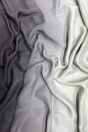 Sky Grey/Black Satin Crepe