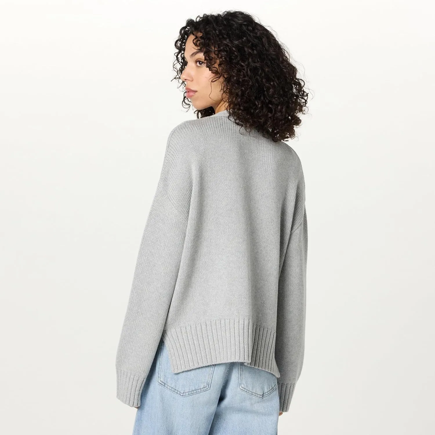 The Drop Women's Brigitte Cotton Blend Chunky Cardigan