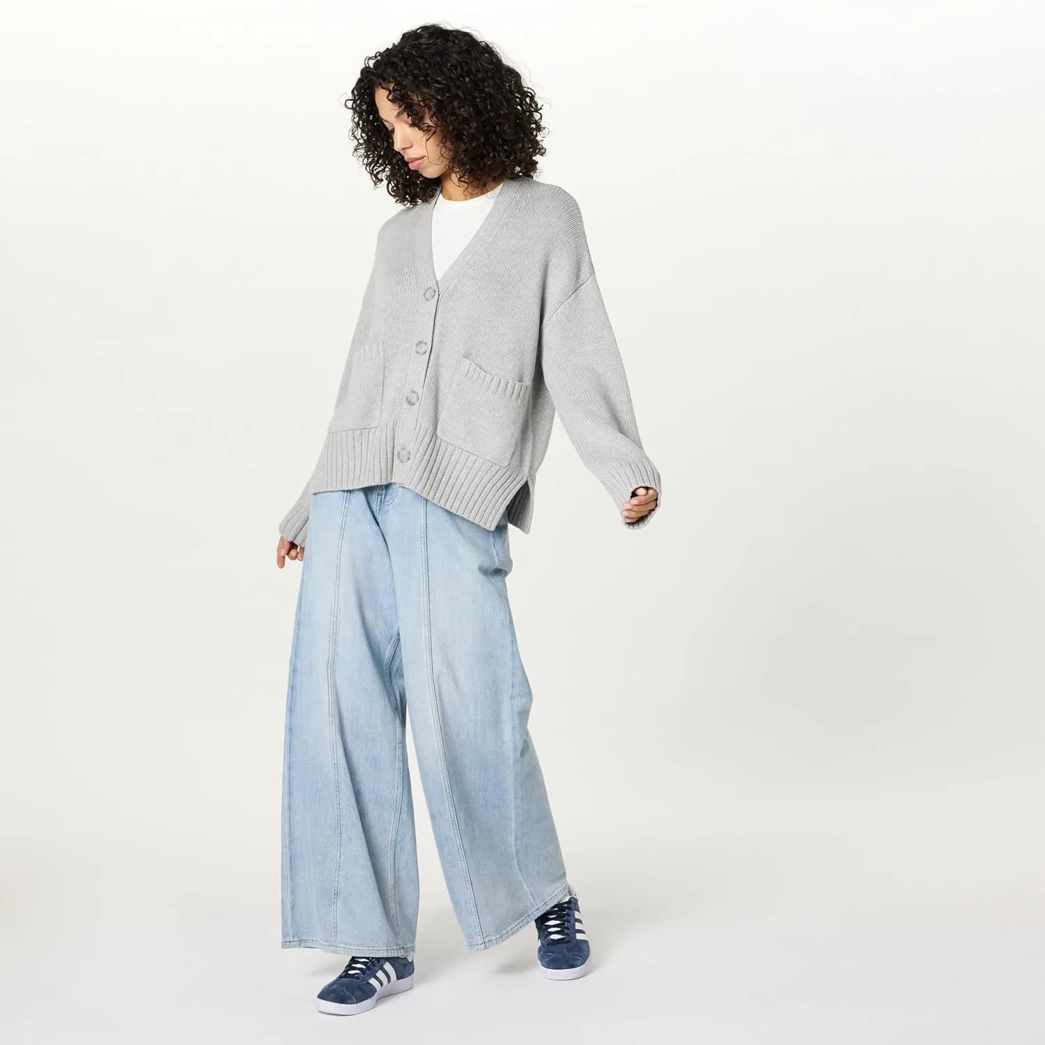 The Drop Women's Brigitte Cotton Blend Chunky Cardigan