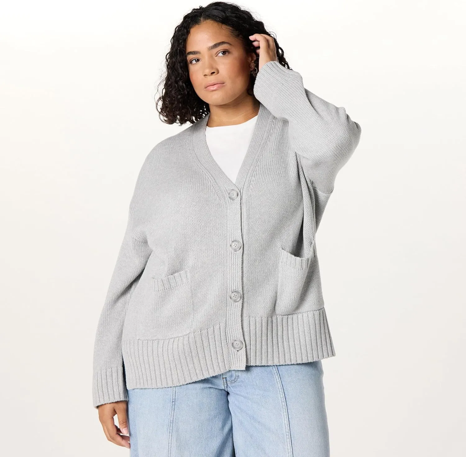 The Drop Women's Brigitte Cotton Blend Chunky Cardigan
