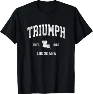 Triumph Louisiana LA Vintage Athletic Sports Design T-Shirt