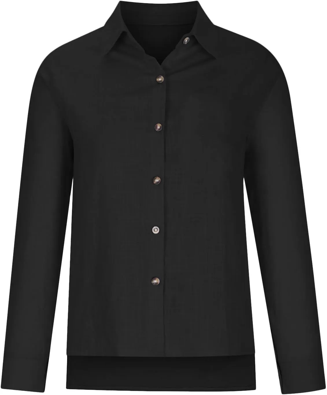 Women Oversized Button Down Gauze Dress Shirts Drop Shoulder Office Blouse Long Sleeve Boyfriend Shirts with Pocket