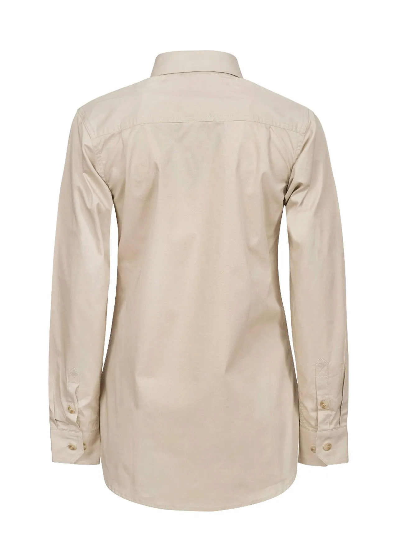 WSL505 LADIES LIGHTWEIGHT LONG SLEEVE CLOSED FRONT COTTON DRILL SHIRT