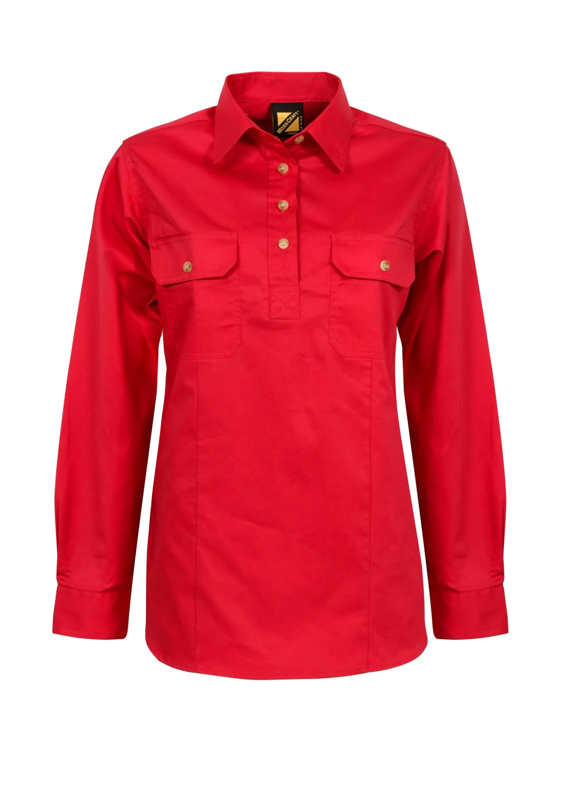 WSL505 LADIES LIGHTWEIGHT LONG SLEEVE CLOSED FRONT COTTON DRILL SHIRT