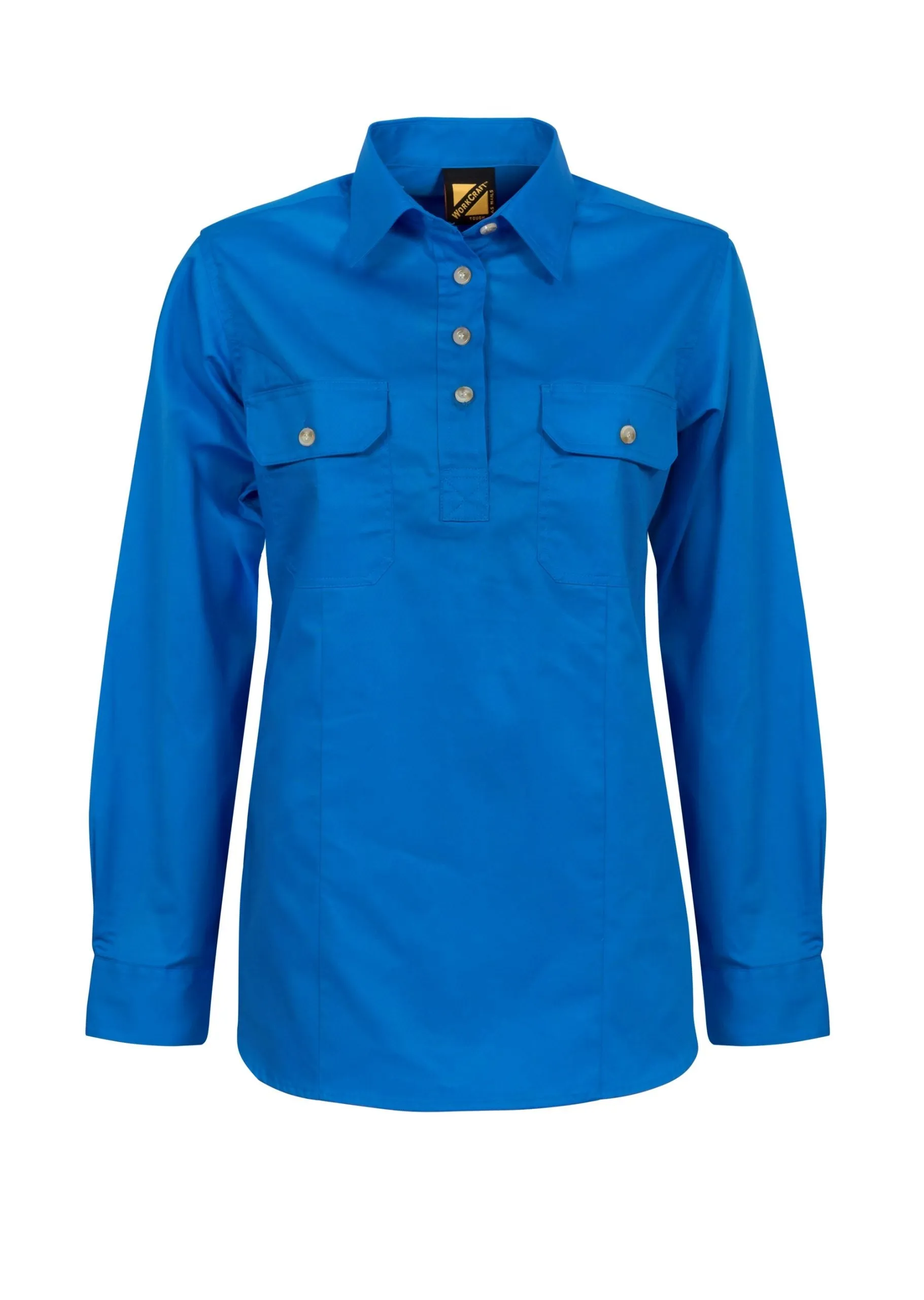 WSL505 LADIES LIGHTWEIGHT LONG SLEEVE CLOSED FRONT COTTON DRILL SHIRT