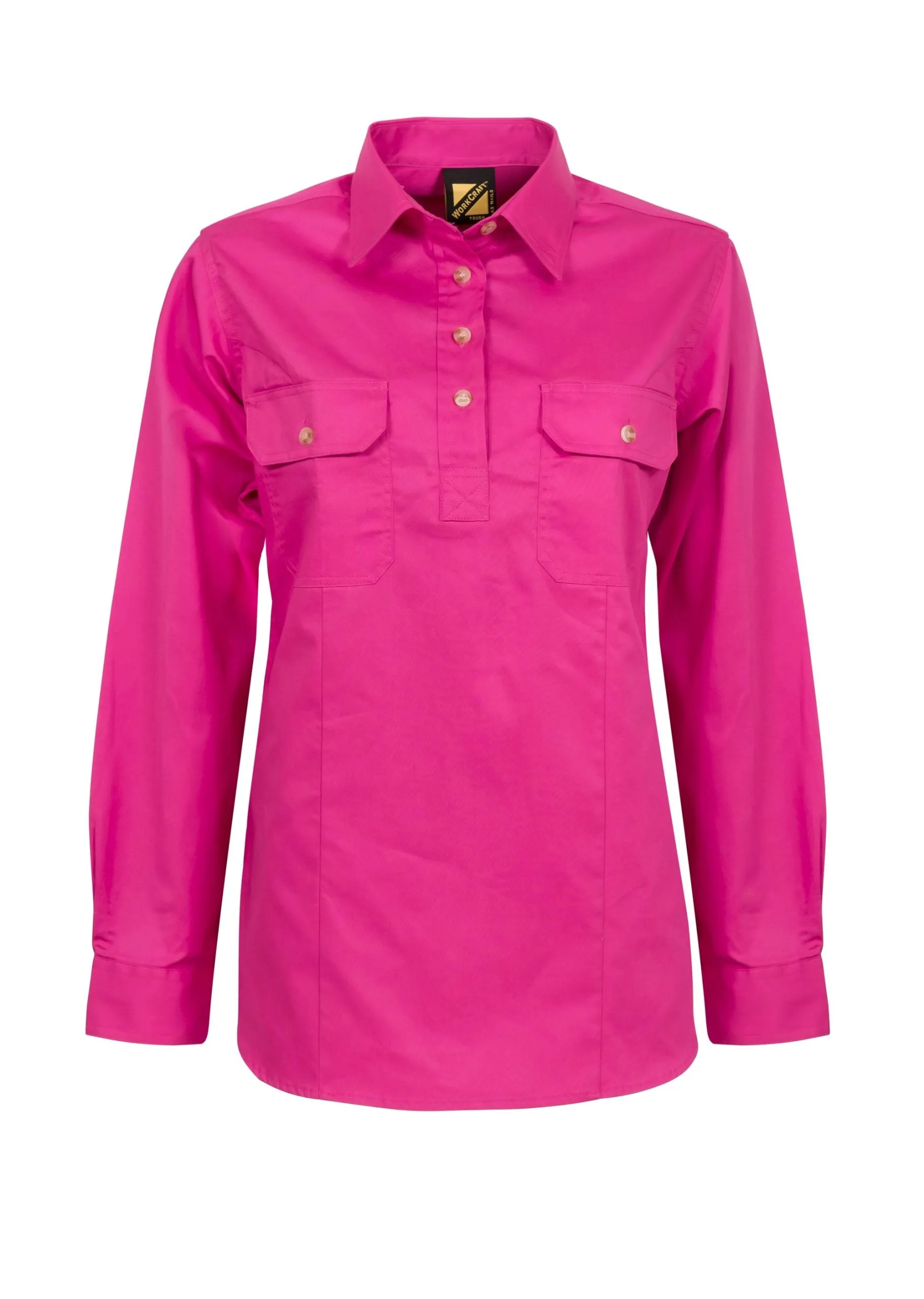 WSL505 LADIES LIGHTWEIGHT LONG SLEEVE CLOSED FRONT COTTON DRILL SHIRT